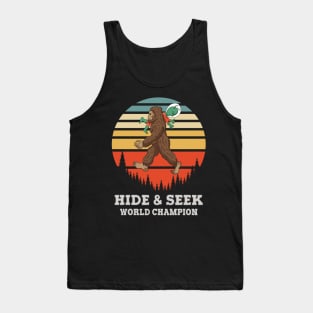 Hide and Seek World Champion Retro Vintage Bigfoot Silhouette Tank Top